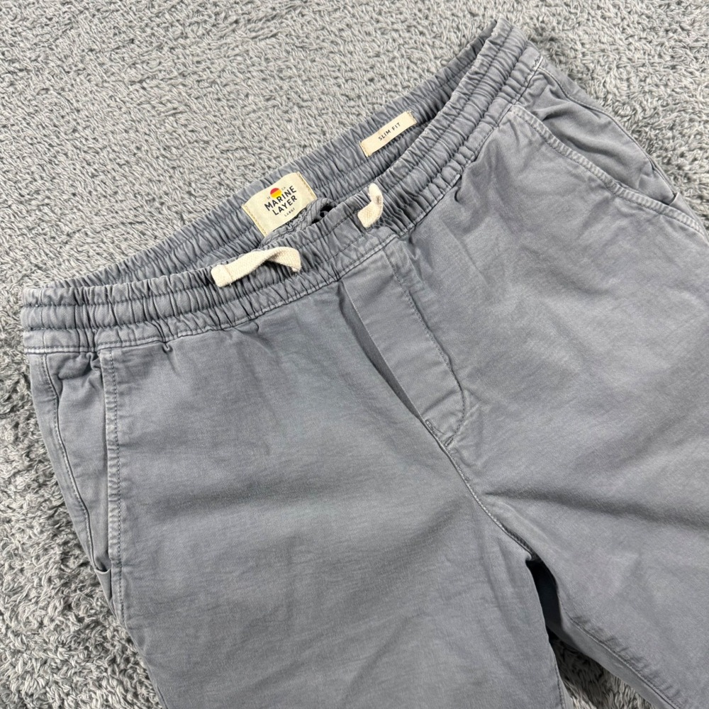 Marine Layer Saturday Beach Pant Slim Fit Pants Mens Large Gray Elastic Waist